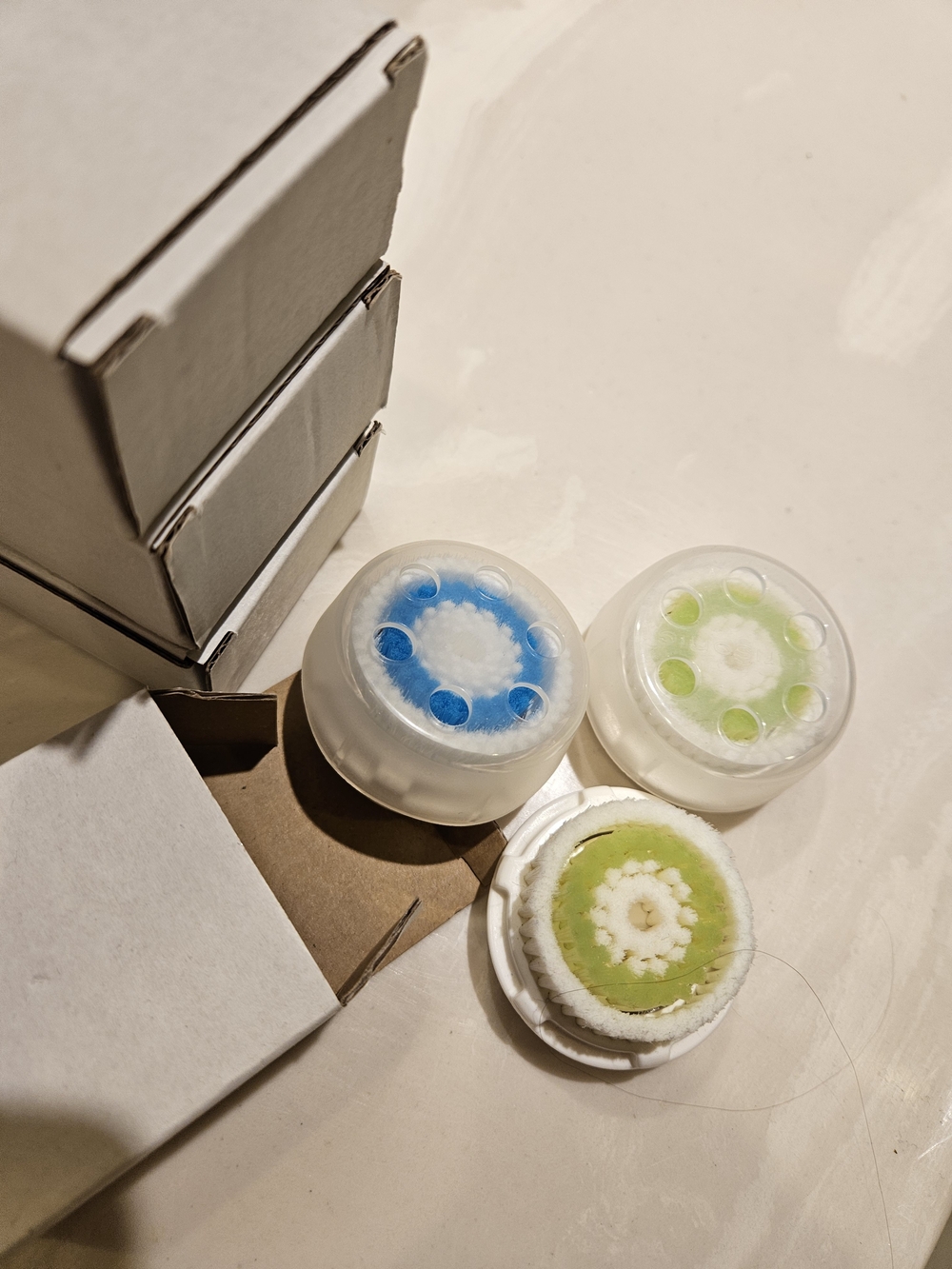 Facial Cleansing Brush Replacement Heads - Blue & Green